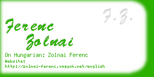 ferenc zolnai business card